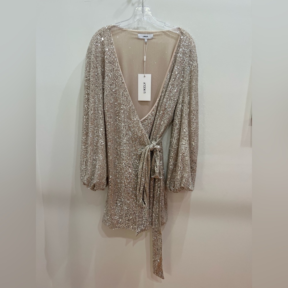 NWT Likely sequin wrap dress